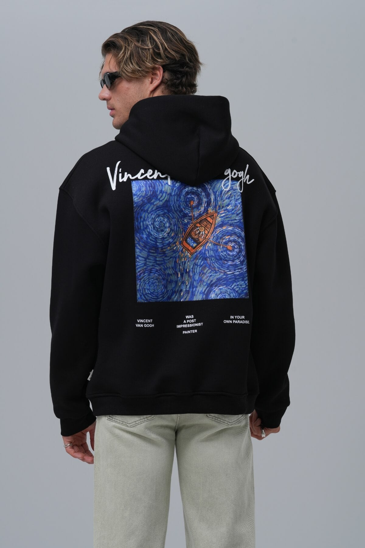 SAILING BOAT HOODIE - BLACK
