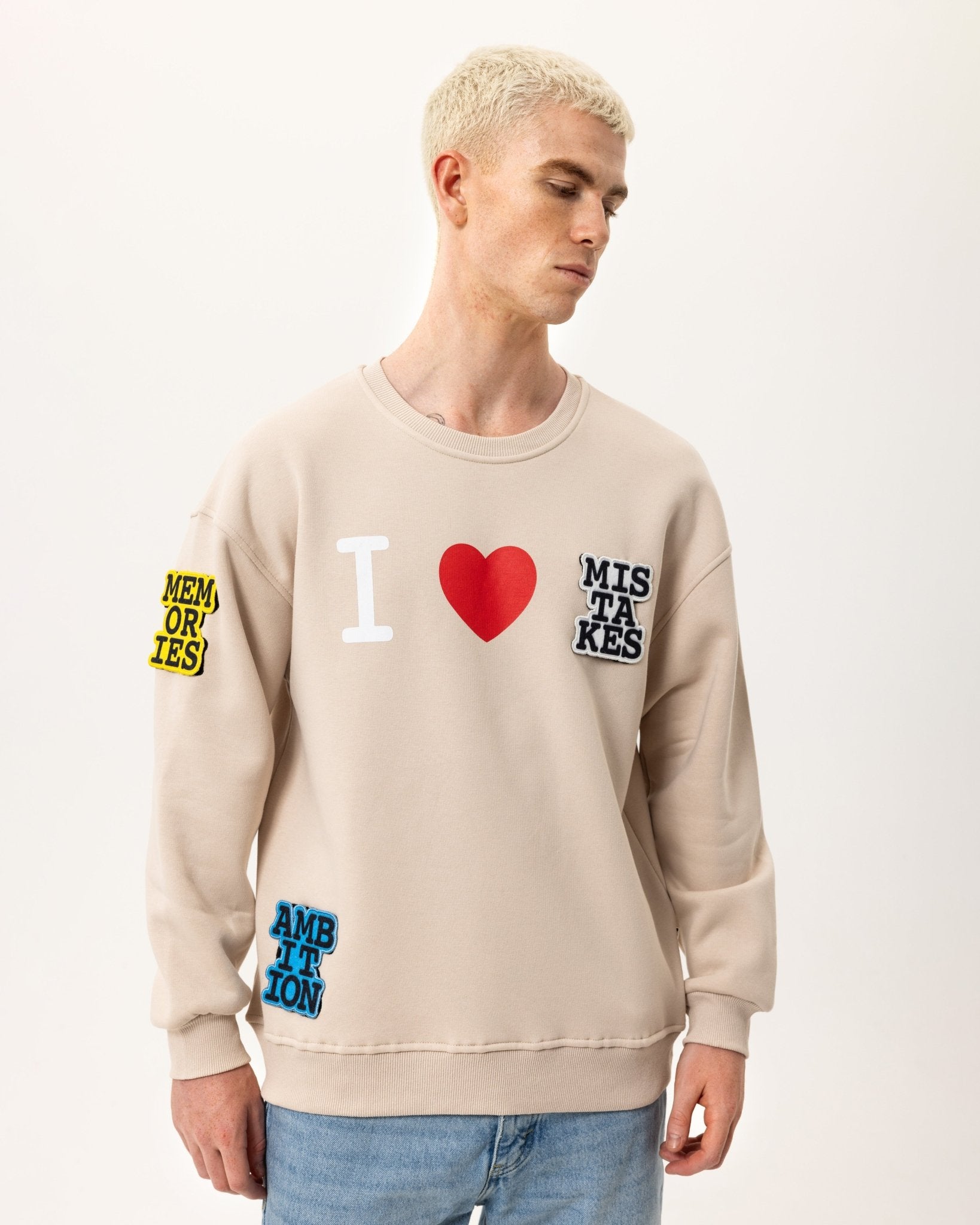 SWEATER - I LOVE - BEIGE