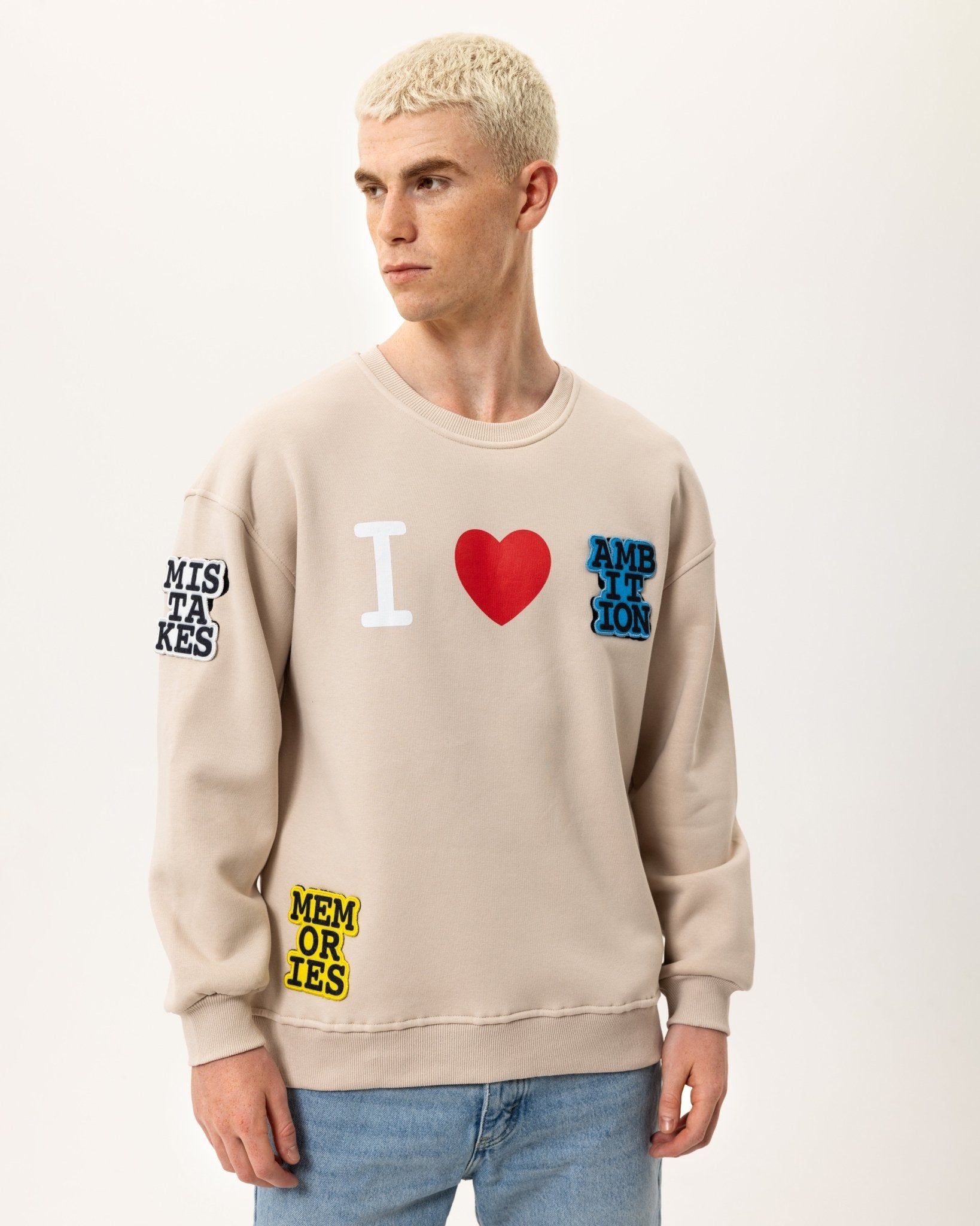SWEATER - I LOVE - BEIGE