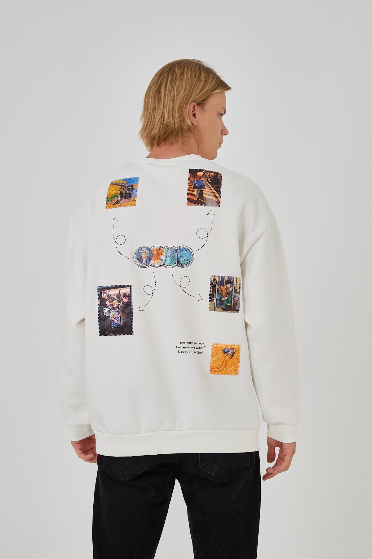 SWEATER - PIECES OF VANGOGH - WHITE