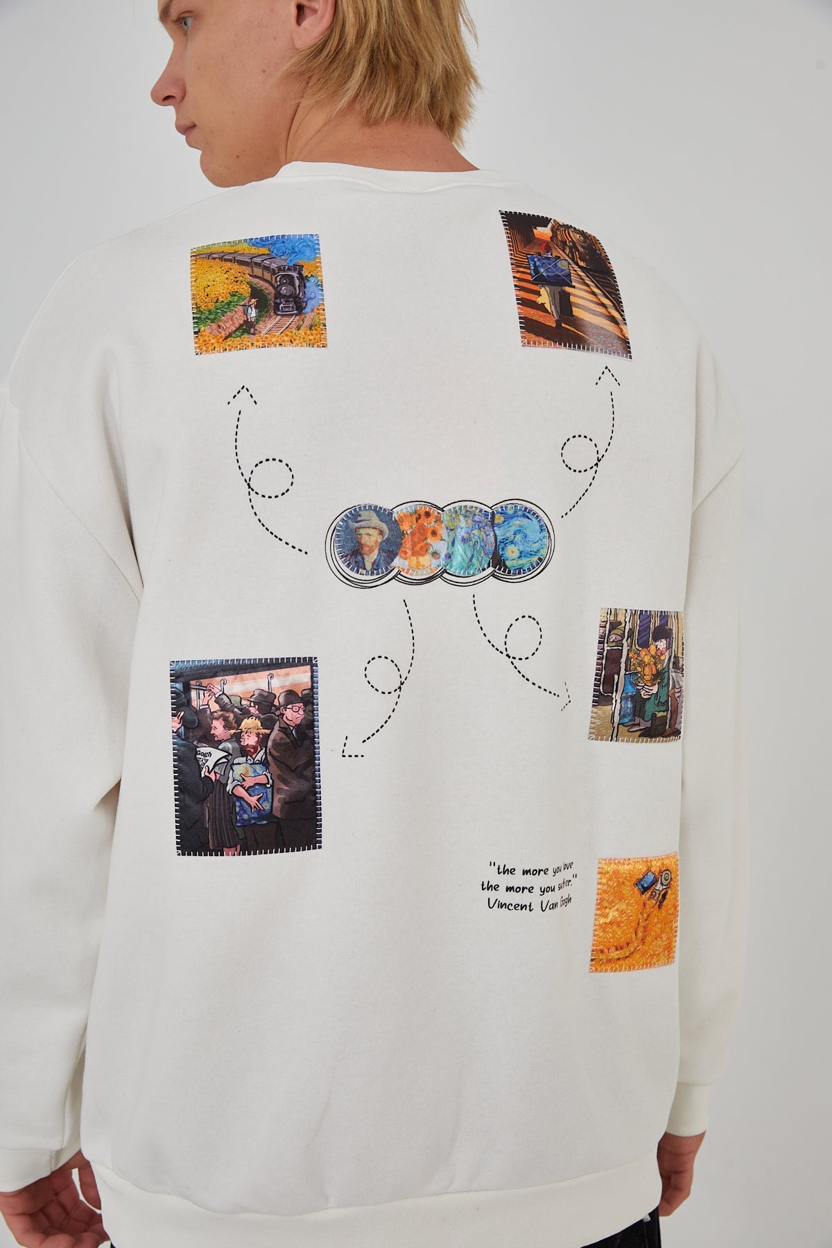 SWEATER - PIECES OF VANGOGH - WHITE