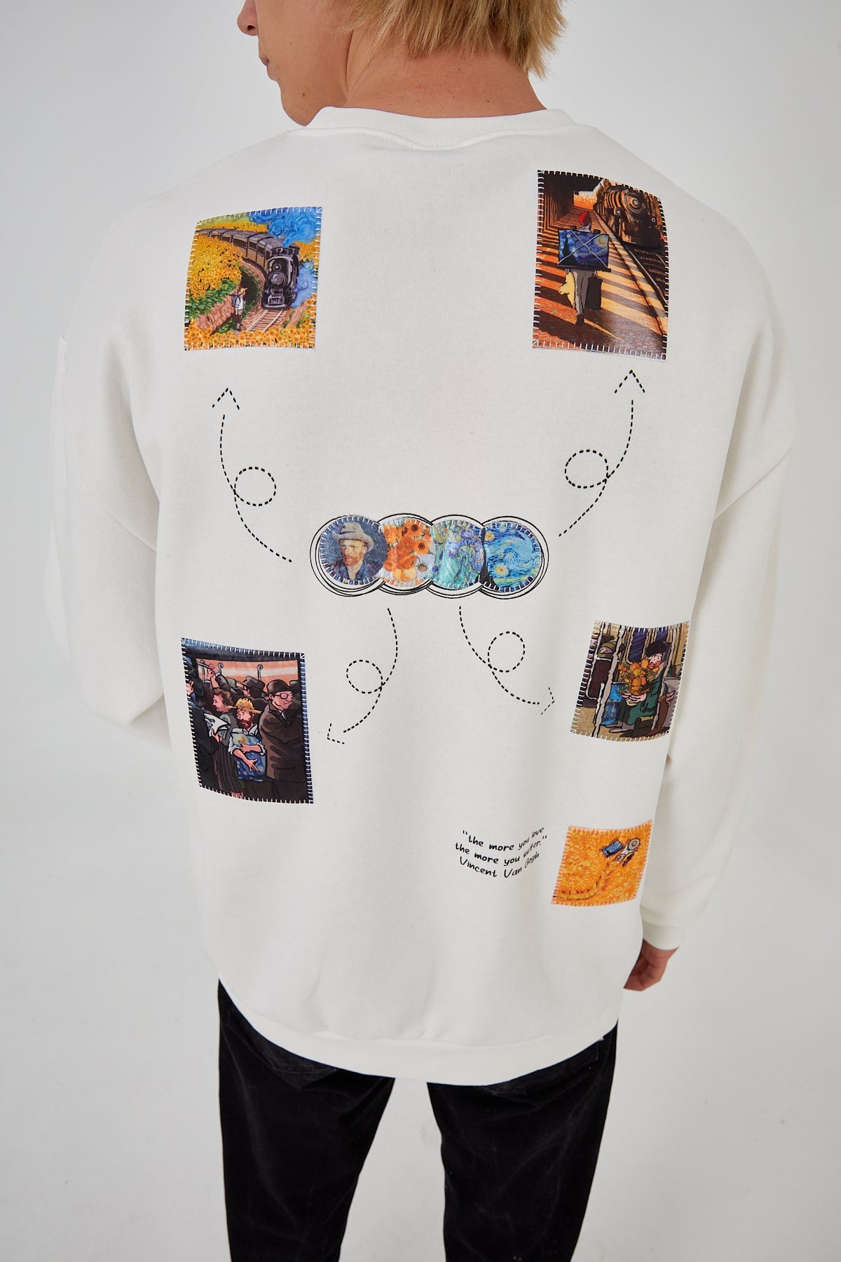 SWEATER - PIECES OF VANGOGH - WHITE