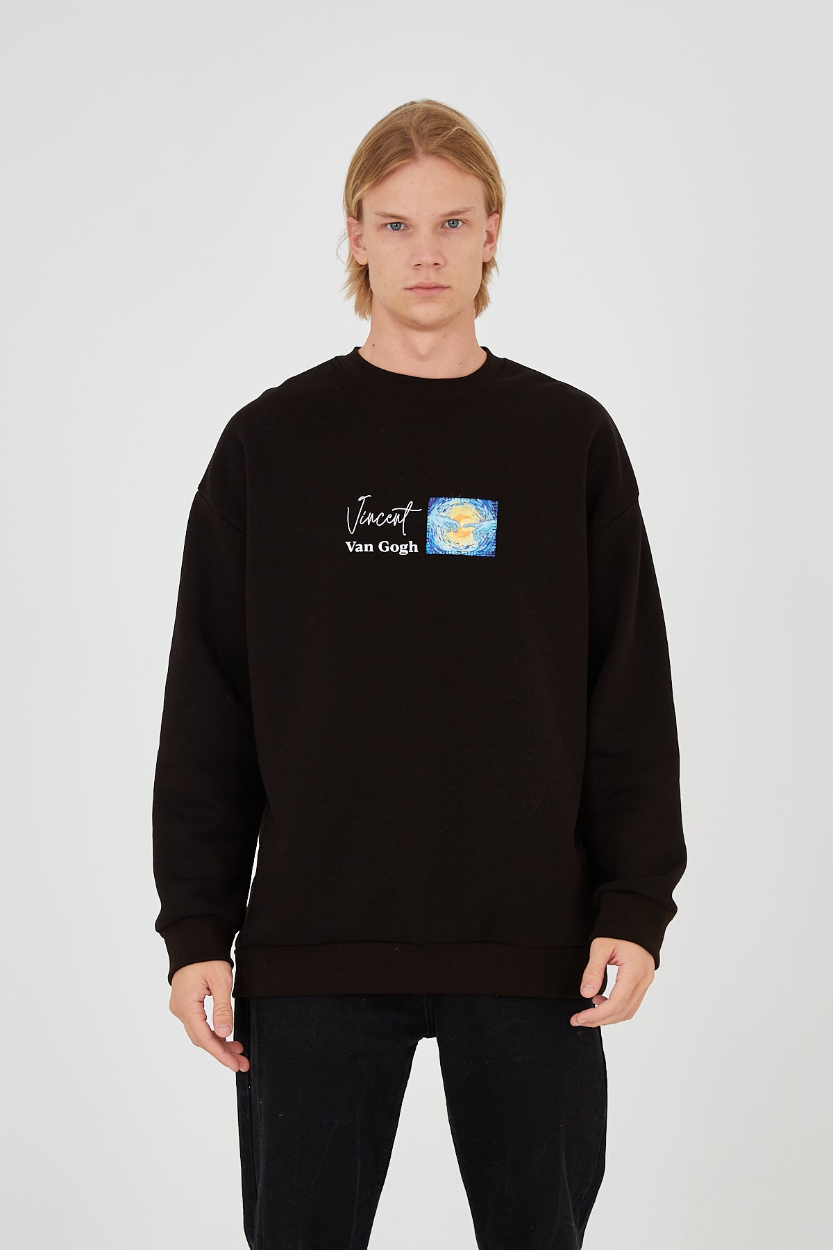 SWEATER - WATCH THE SKY AND STARS - BLACK