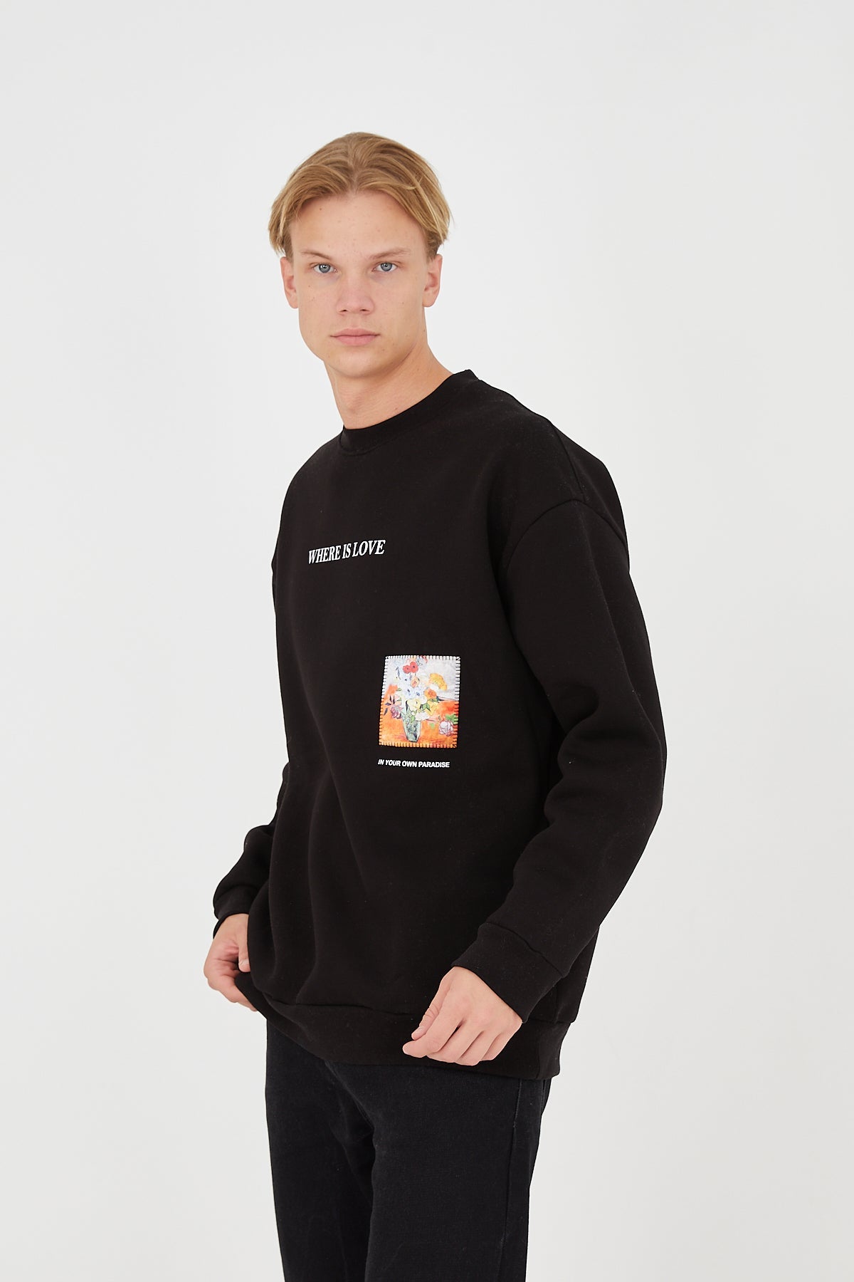 SWEATER - WHERE IS LOVE - BLACK