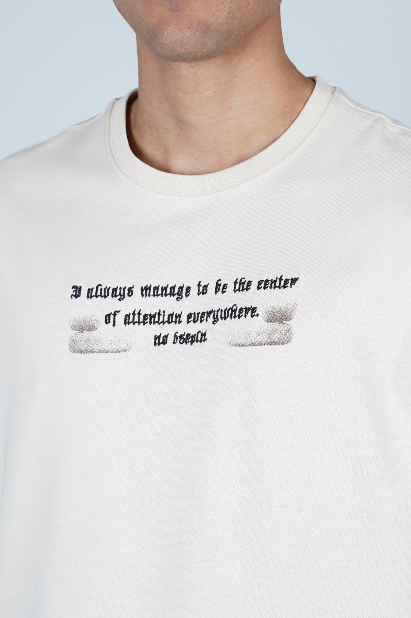 T - SHIRT - ATTENTION - BEIGE