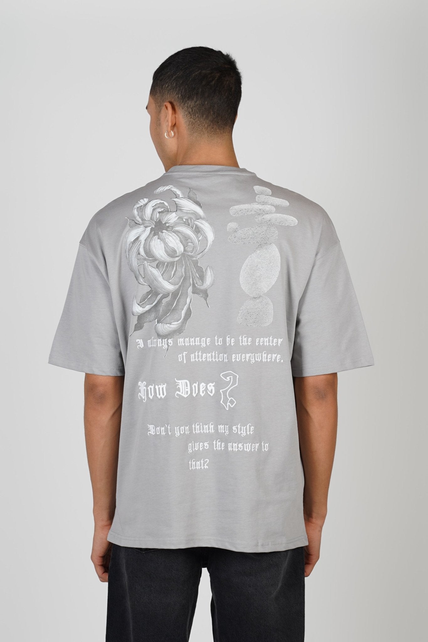 T - SHIRT - ATTENTION - GREY