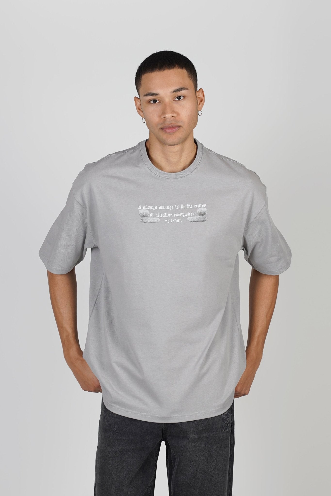 T - SHIRT - ATTENTION - GREY