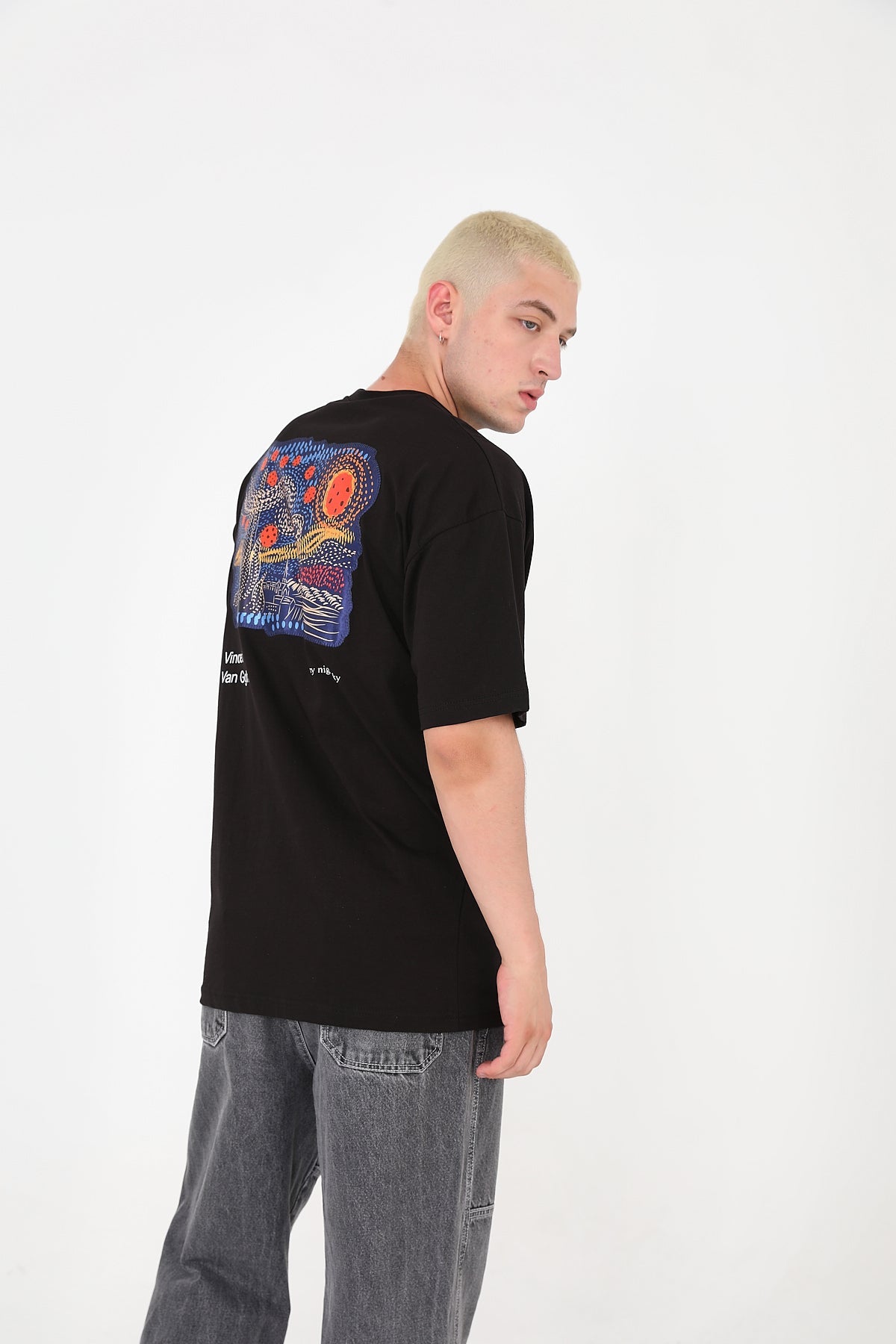 T - SHIRT - STARRY NIGHT SKY - BLACK