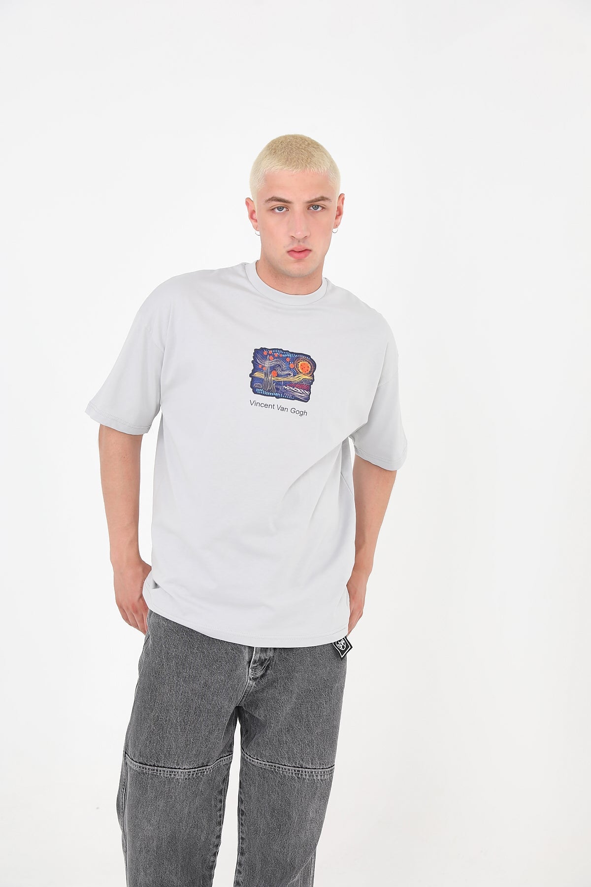 T - SHIRT - STARRY NIGHT SKY - GREY