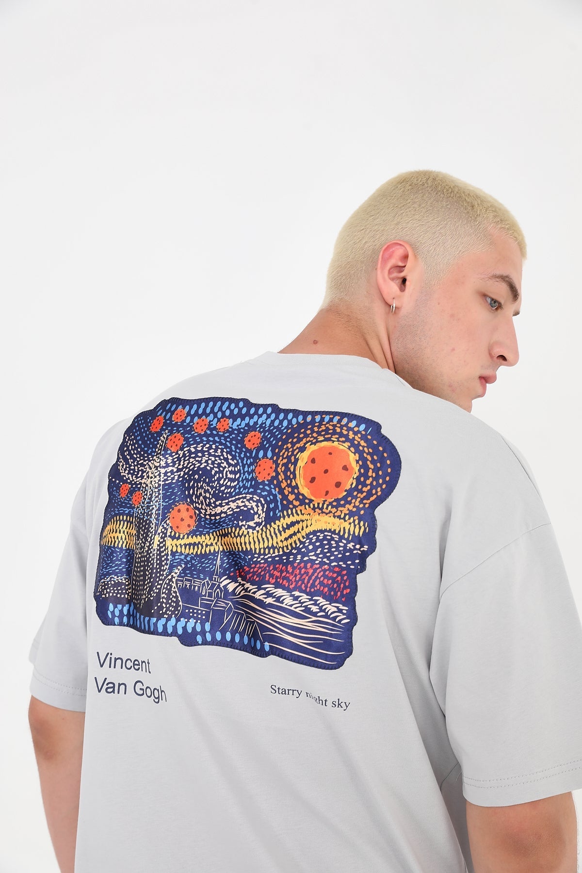 T - SHIRT - STARRY NIGHT SKY - GREY