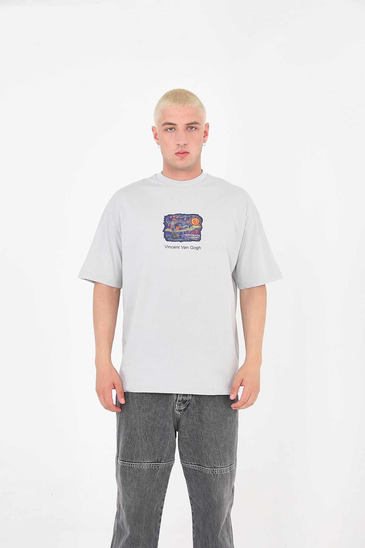 T - SHIRT - STARRY NIGHT SKY - GREY