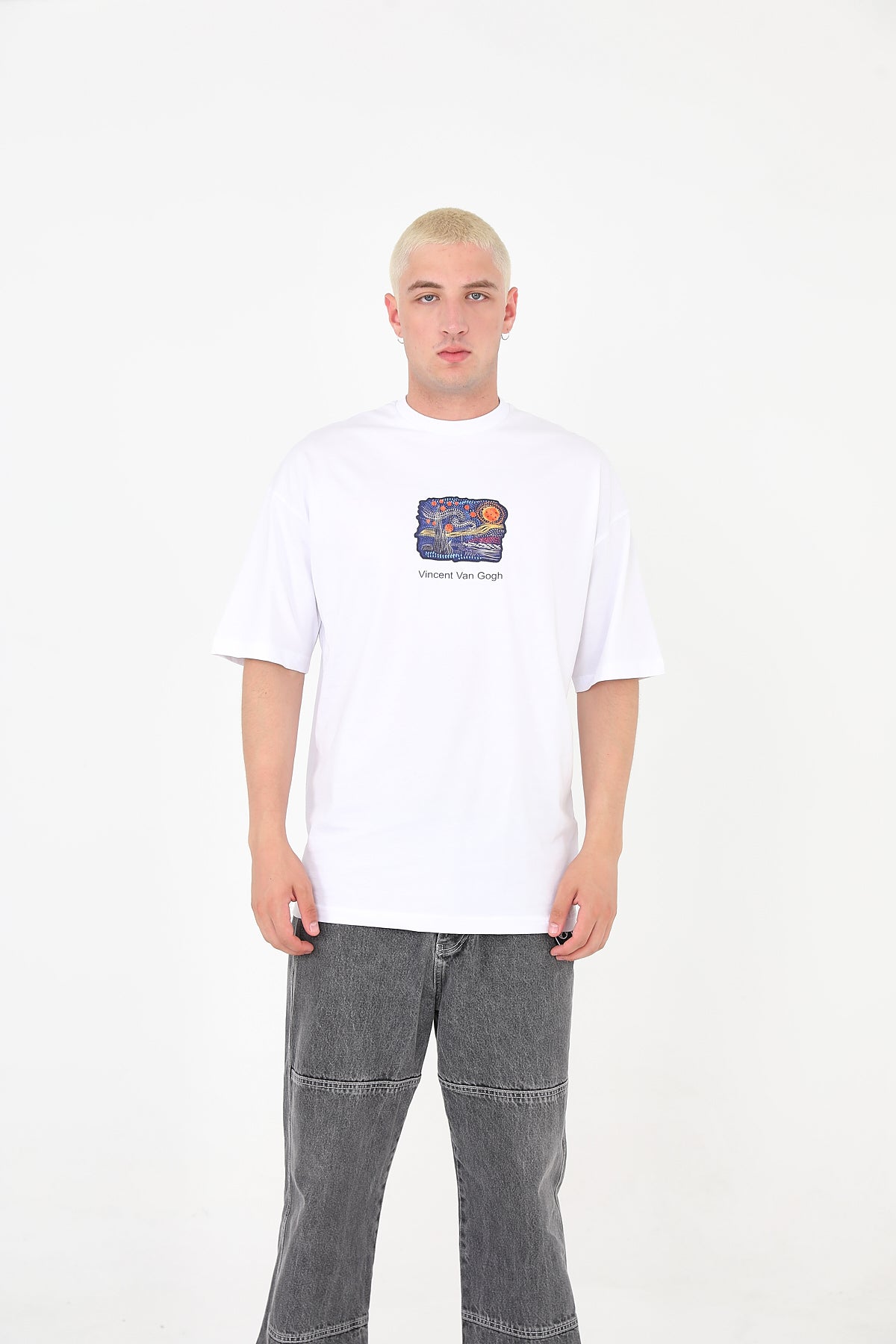T - SHIRT - STARRY NIGHT SKY - WHITE