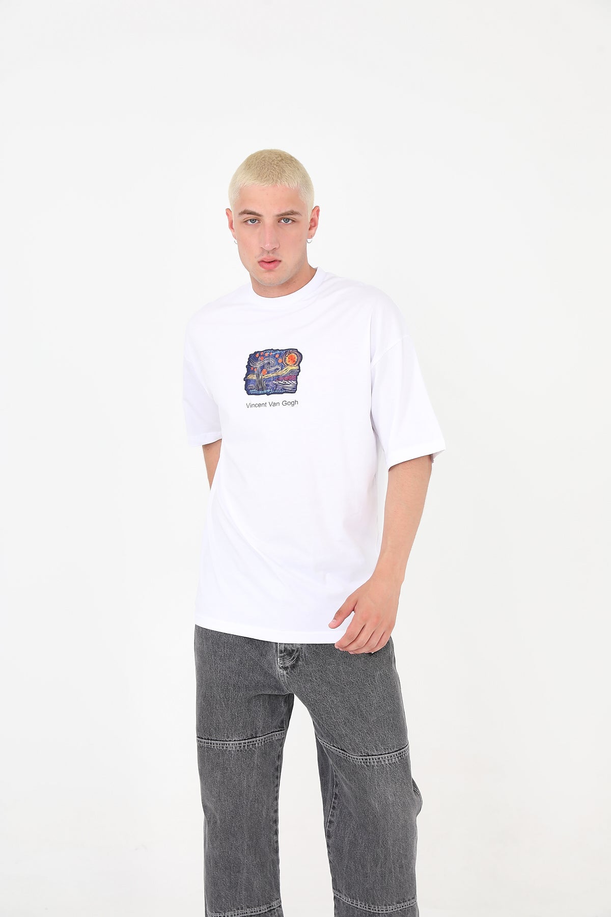 T - SHIRT - STARRY NIGHT SKY - WHITE