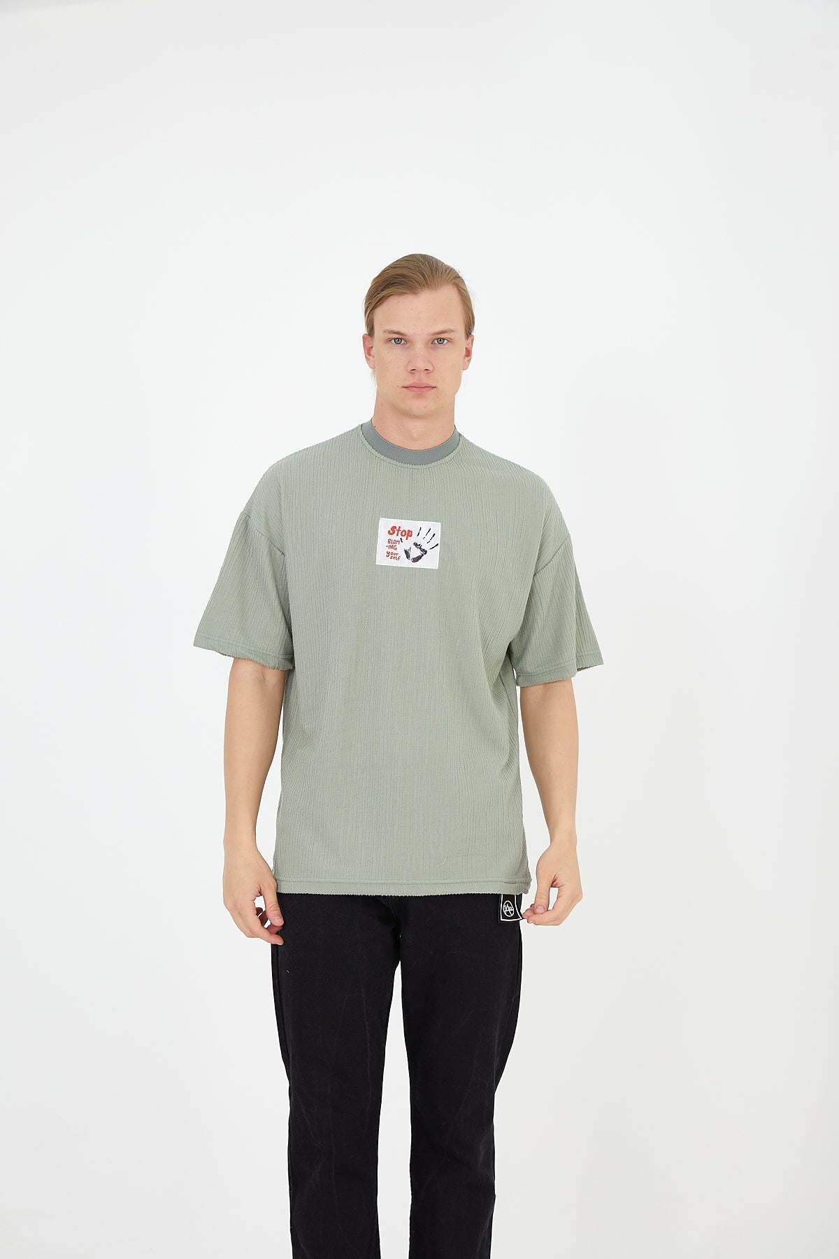 T - SHIRT - STOP STOPPING YOURSELF - GREEN