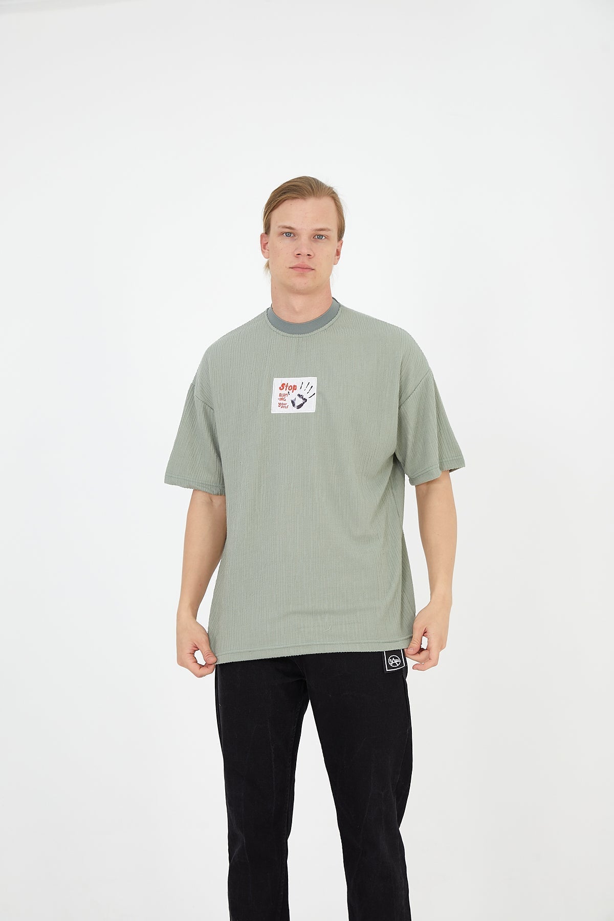 T - SHIRT - STOP STOPPING YOURSELF - GREEN