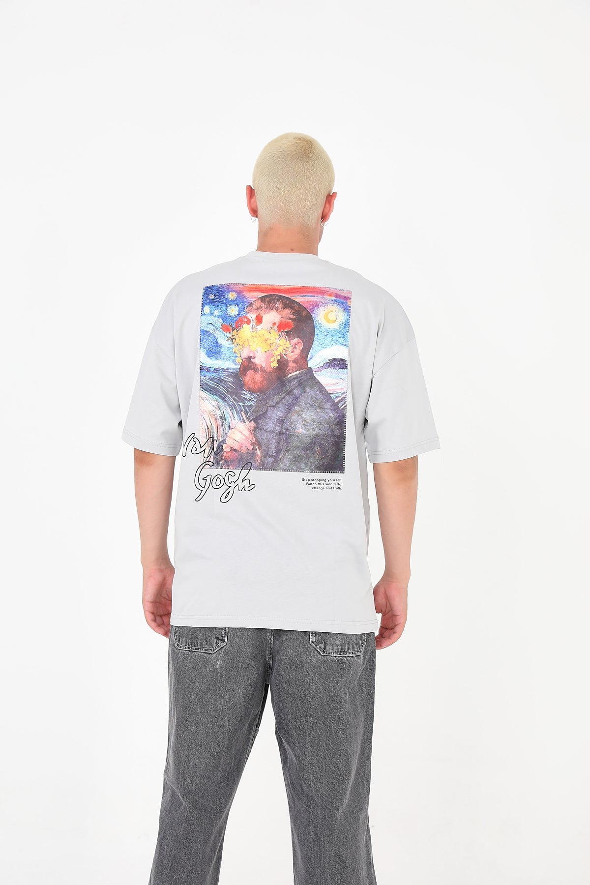 T-SHIRT - POTRAIT OF VAN GOGH - GREY - DYS-Amsterdam