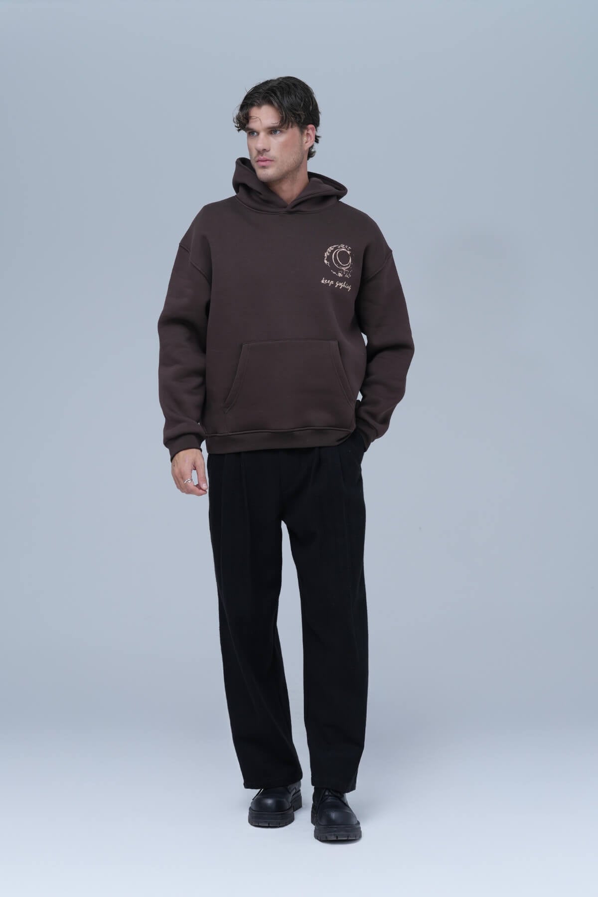CROWS & SMOKE HOODIE - BROWN