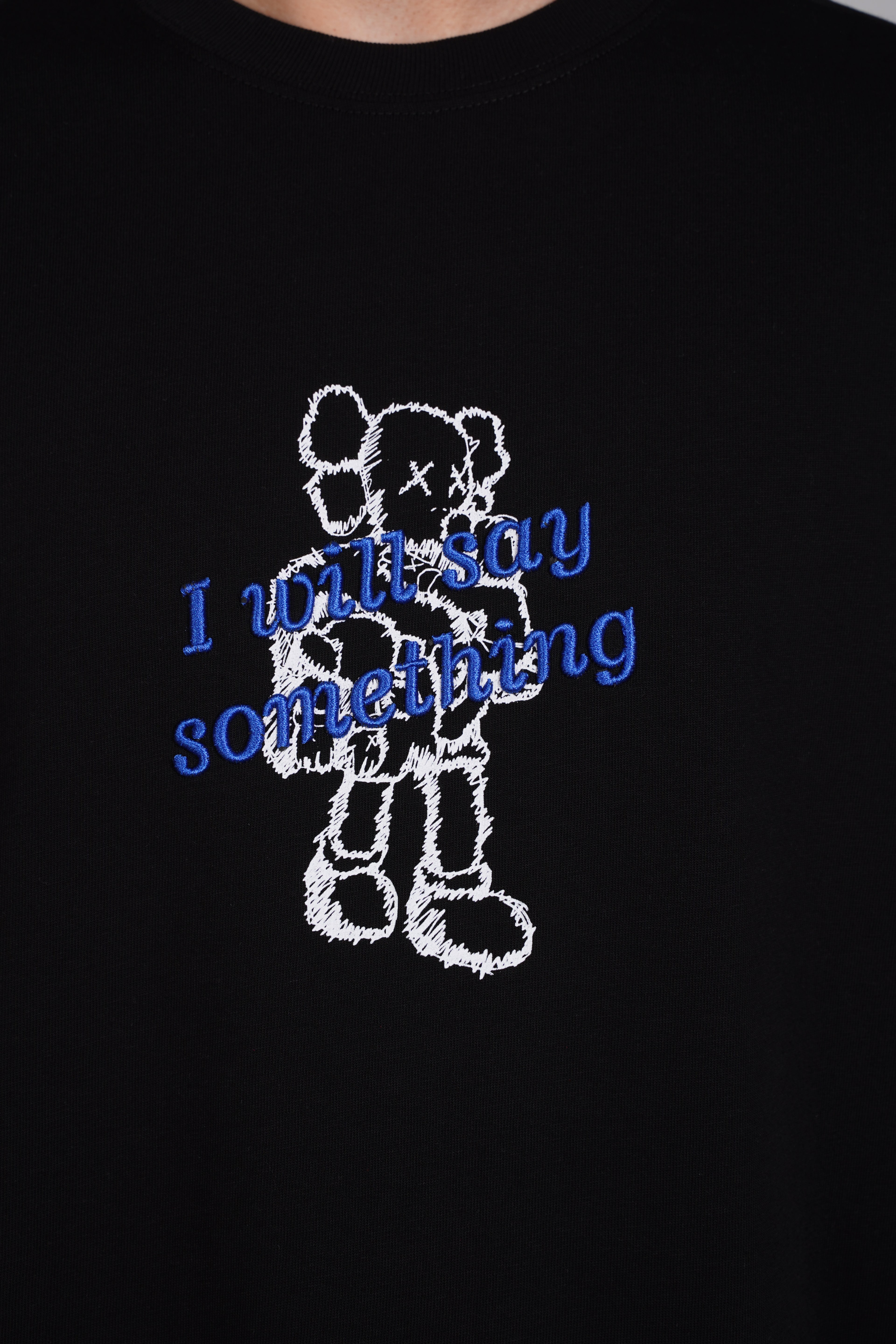 T-SHIRT - SAY SOMETHING - BLACK