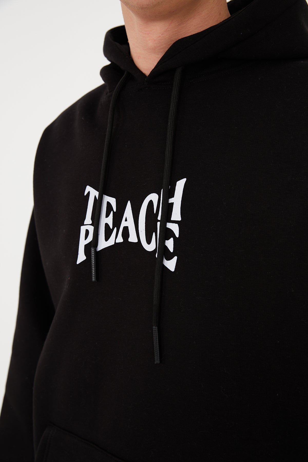 HOODIE - TEACH PEACE - BLACK