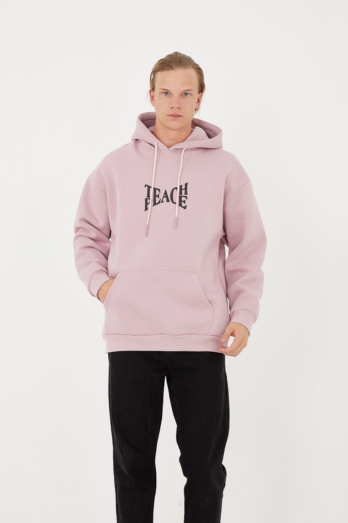 HOODIE - TEACH PEACE - PINK