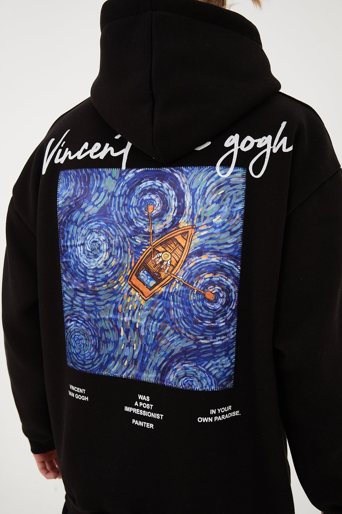 HOODIE - SAILING BOAT - BLACK