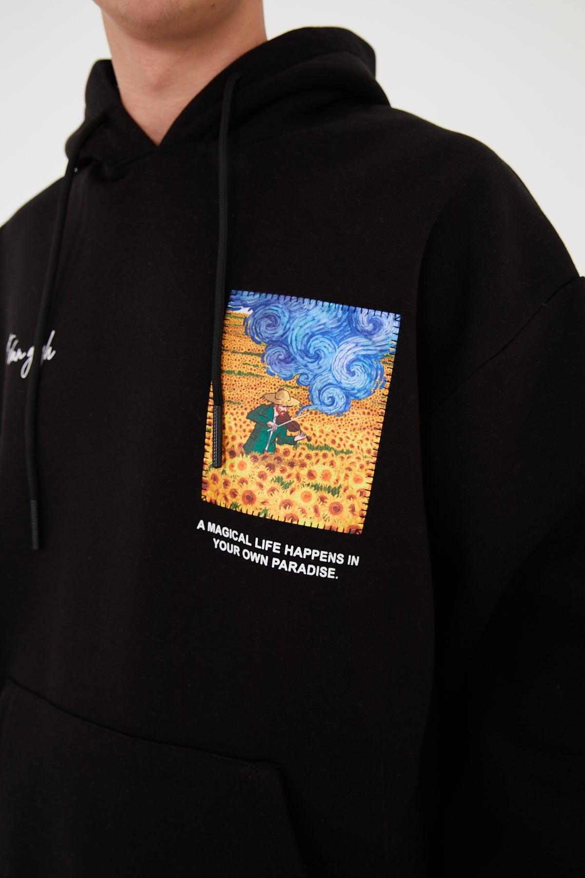 HOODIE - SAILING BOAT - BLACK