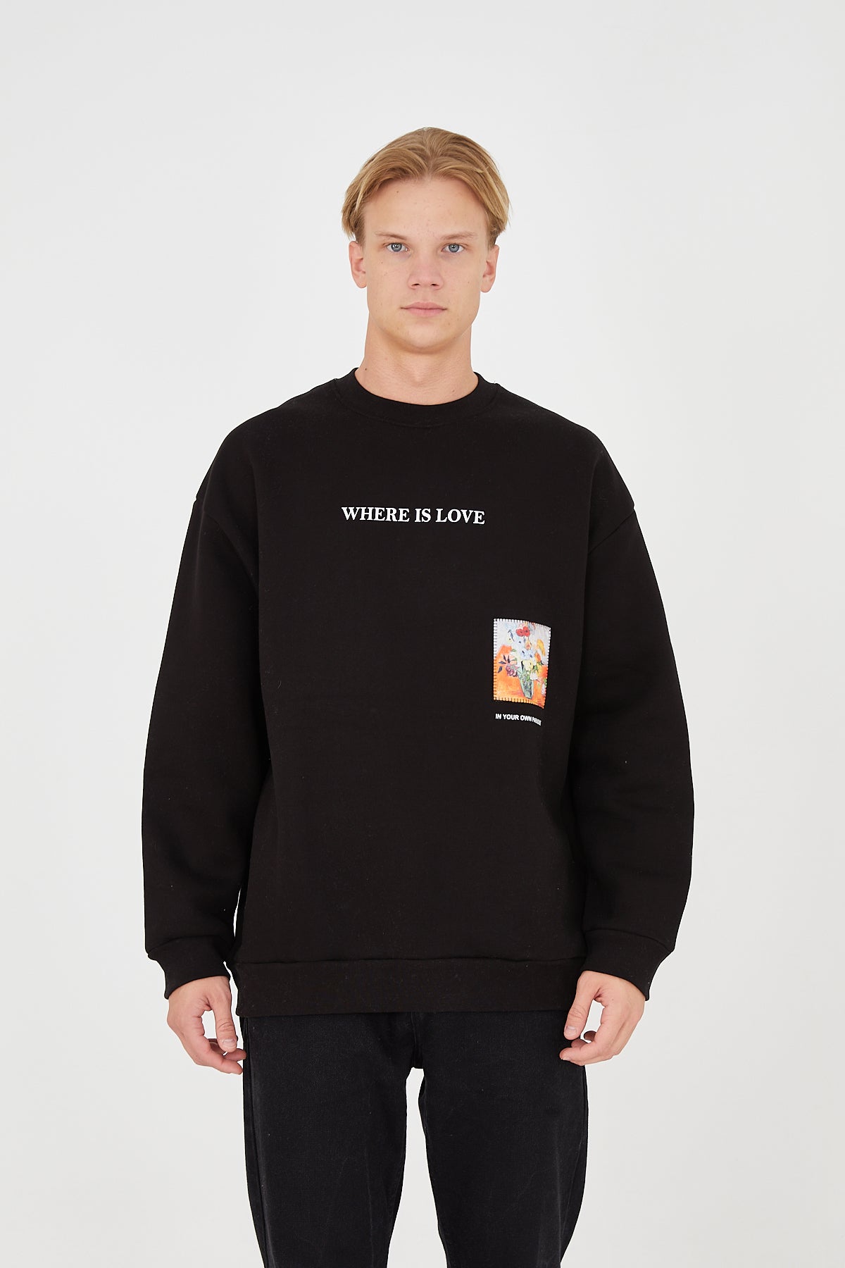 SWEATER - WHERE IS LOVE - BLACK