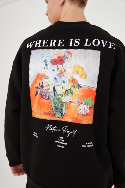 SWEATER - WHERE IS LOVE - BLACK