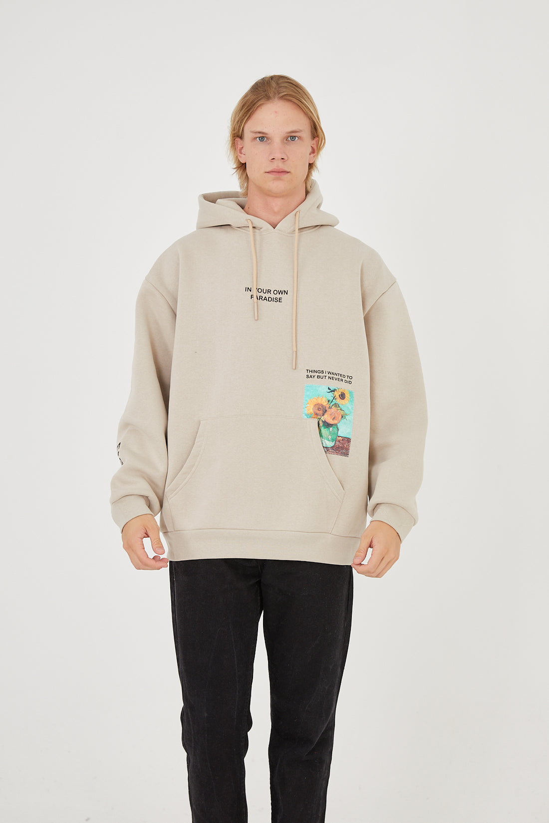 HOODIE - IN YOUR OWN PARADISE - BEIGE - DYS-Amsterdam