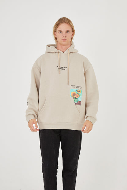 HOODIE - IN YOUR OWN PARADISE - BEIGE - DYS-Amsterdam