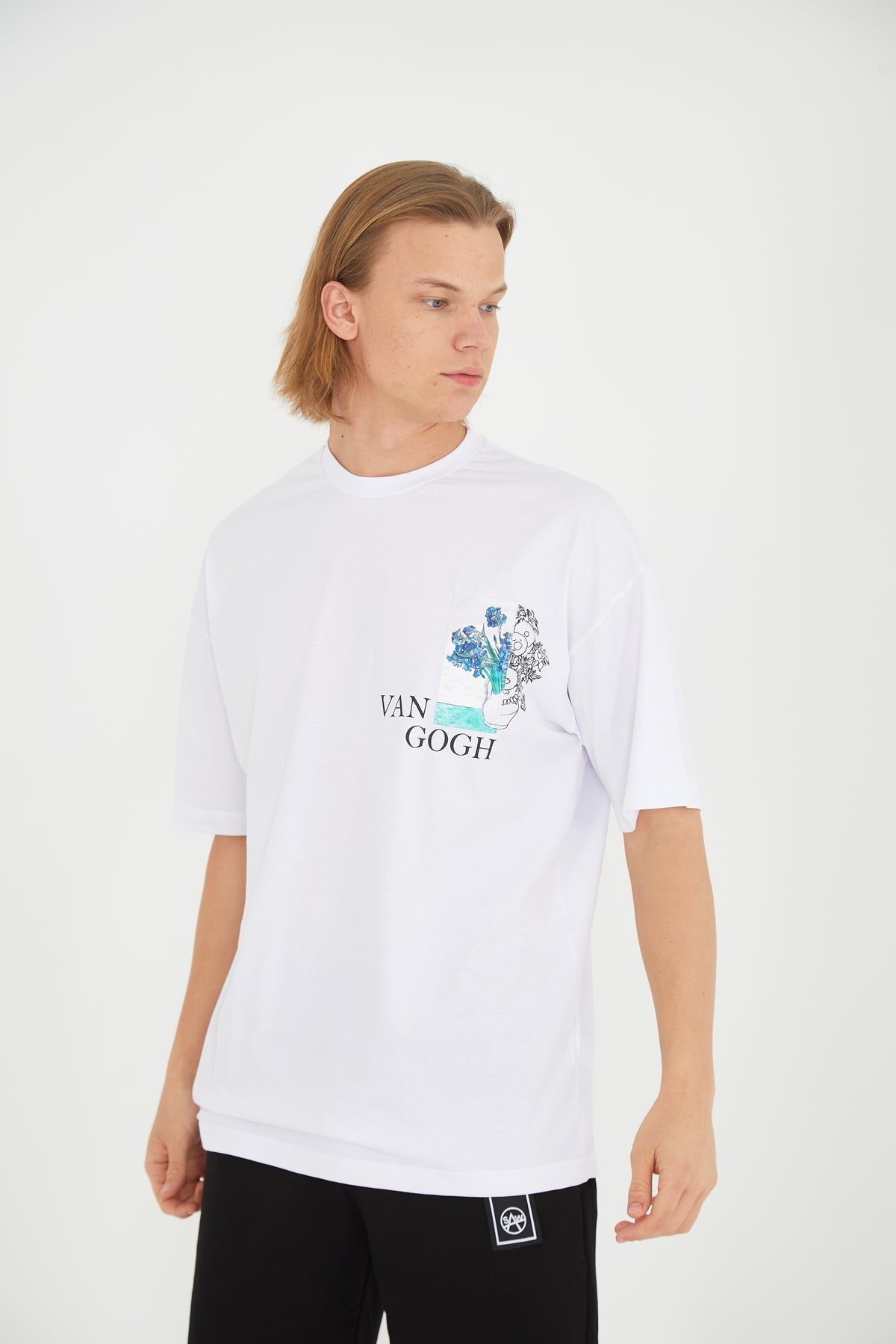 T-SHIRT - THE BLUE FLOWERS - WHITE - DYS-Amsterdam