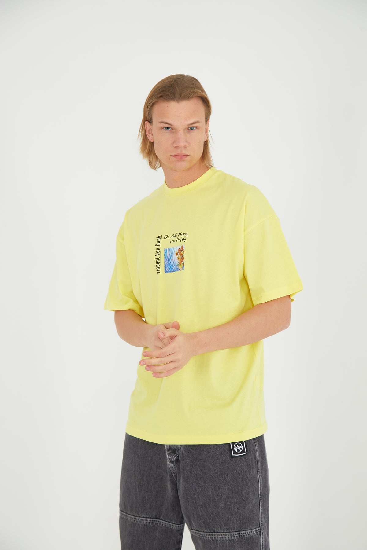 T-SHIRT - DO WHAT MAKES YOU HAPPY - YELLOW