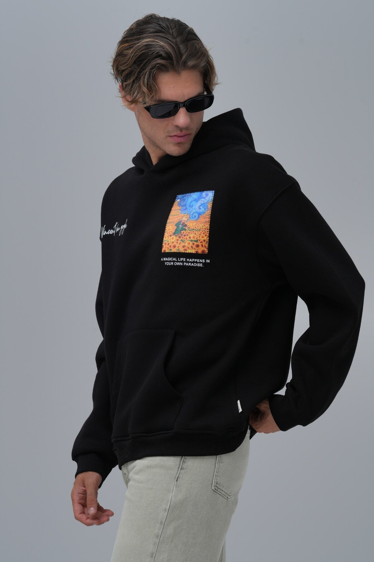 SAILING BOAT HOODIE - BLACK