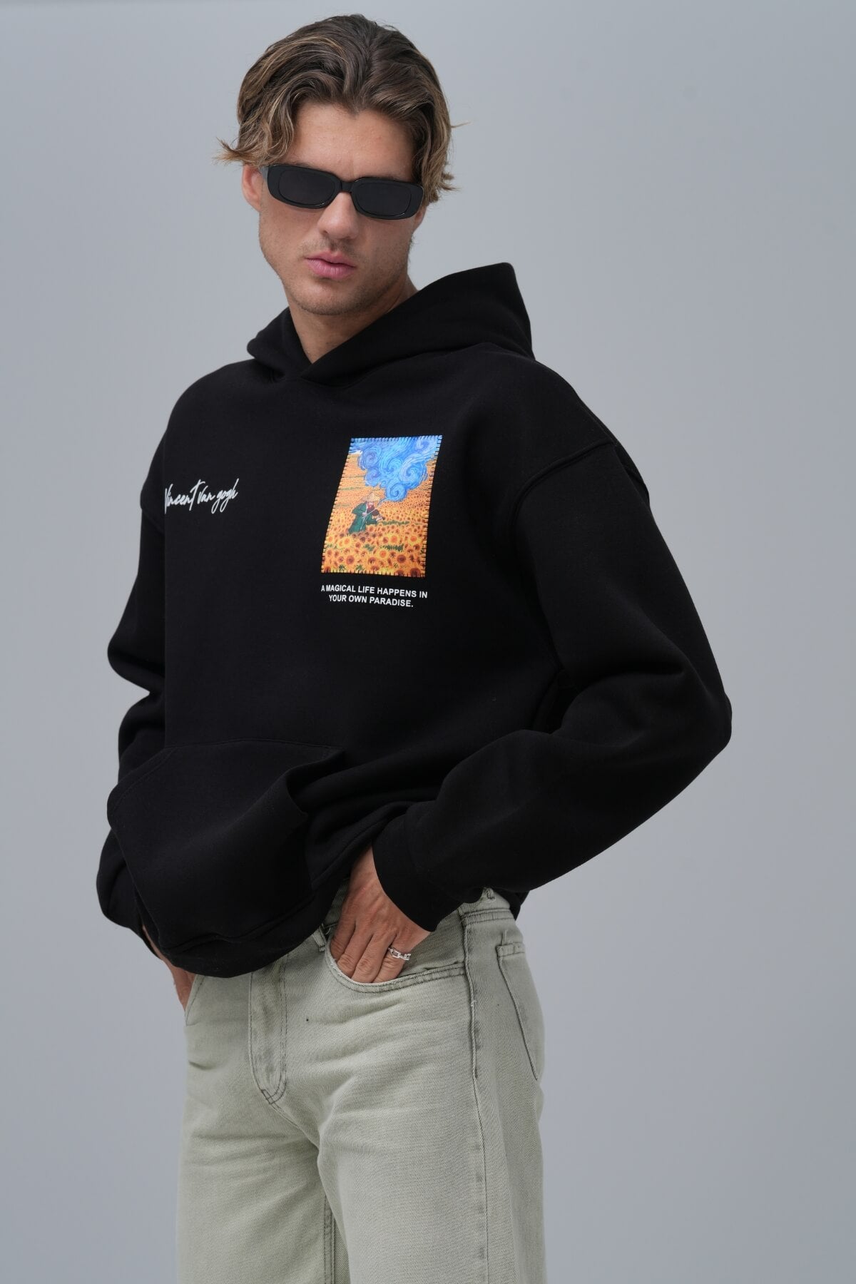SAILING BOAT HOODIE - BLACK