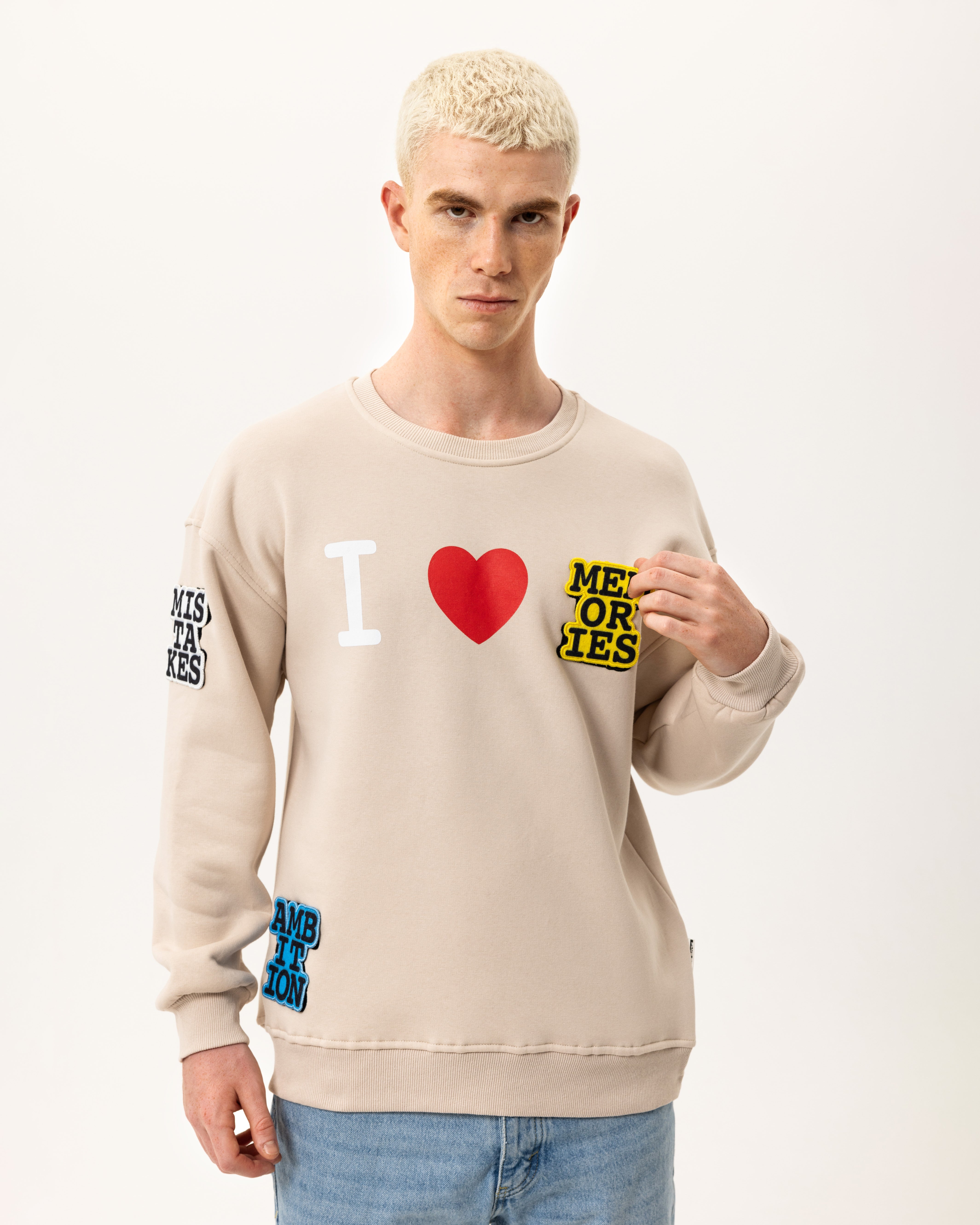 PULLOVER – ICH LIEBE – BEIGE