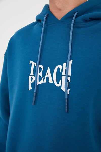 TEACH PEACE PETROL BLUE